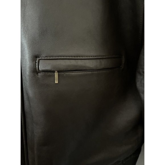 Preswick & Moore Long Jacket Unisex XL Brown Leather Quilted Drawstring Waist - Picture 5 of 7